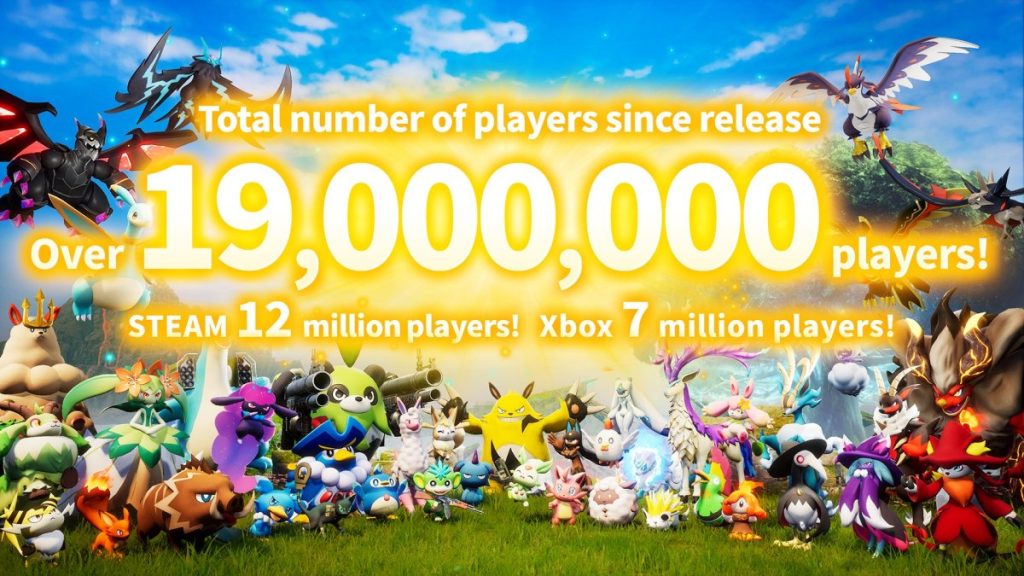 Palworld momentum continues, reaches 19M+ players in 13 days