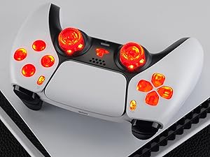 eXtremeRate 7 Colors 9 Modes Luminated Dpad Face Buttons Thumbsticks DTF LED Kit for PS5 Controller