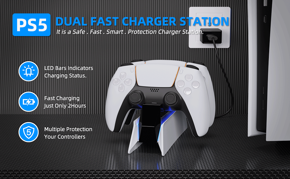 ps5 controller charging station, ps5 charging station, playstation 5 controller charger，sony ps5