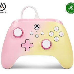 PowerA Advantage Wired Controller for Xbox Series X|S – Pink Lemonade, Xbox Controller with Detachable 10ft USB-C Cable, Mappable Buttons, Trigger Locks and Rumble Motors, Officially Licensed for Xbox