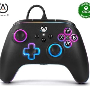 PowerA Advantage Wired Controller for Xbox Series X|S with Lumectra – Black, gamepad, wired video game controller, gaming controller, works with Xbox One and Windows 10/11, Officially Licensed for Xbox