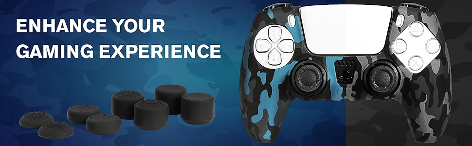 fosmon protective silicone skin and thumb grips for the ps5 controller