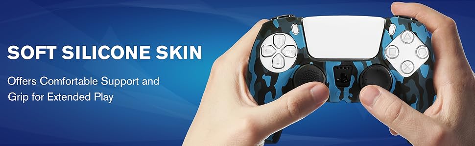 fosmon protective silicone skin and thumb grips for the ps5 controller