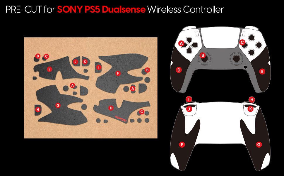 Supergrip grip tape for SONY PS5 Dualsense