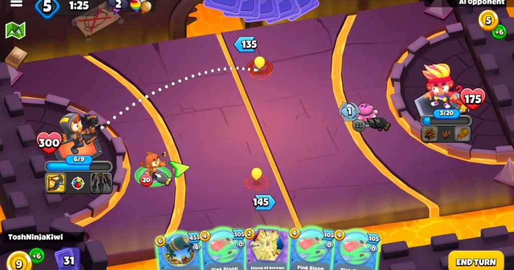 Bloons works surprisingly well as a strategy card game