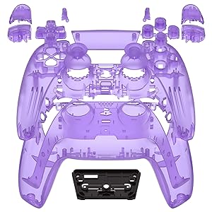 Clear Atomic Purple Full Set Shells Buttons for PS5 Controller