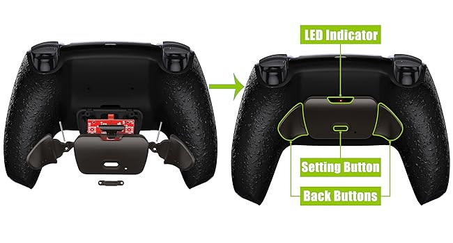 eXtremerate Programable RISE Remap Kit for PS5 Controller Back Paddles Back Button Keys Attachment