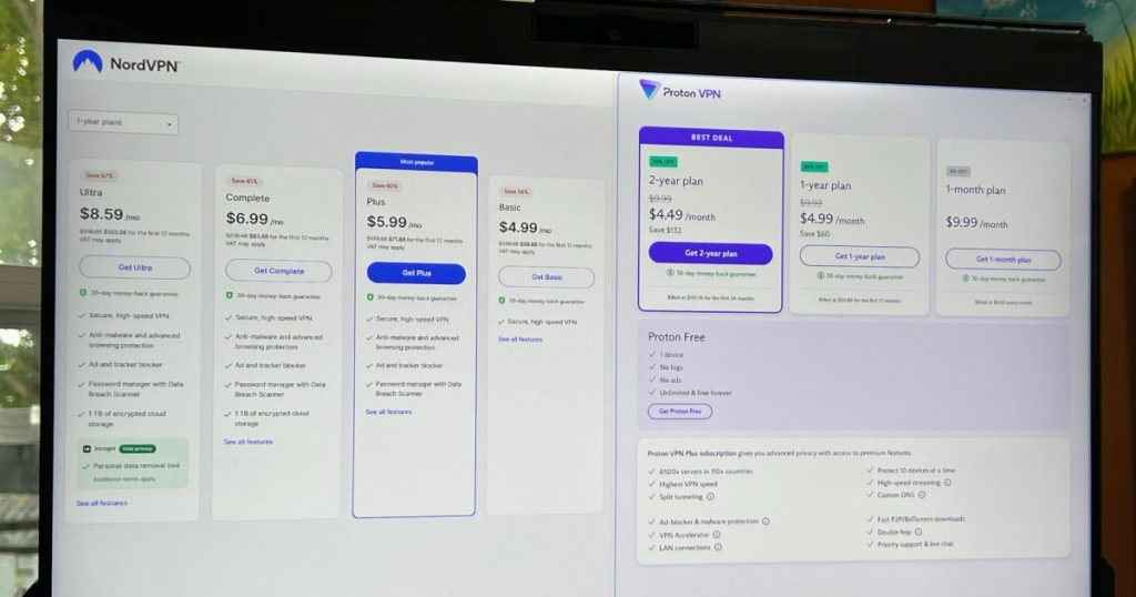 NordVPN vs. Proton VPN: Which no-log VPN has the best value?